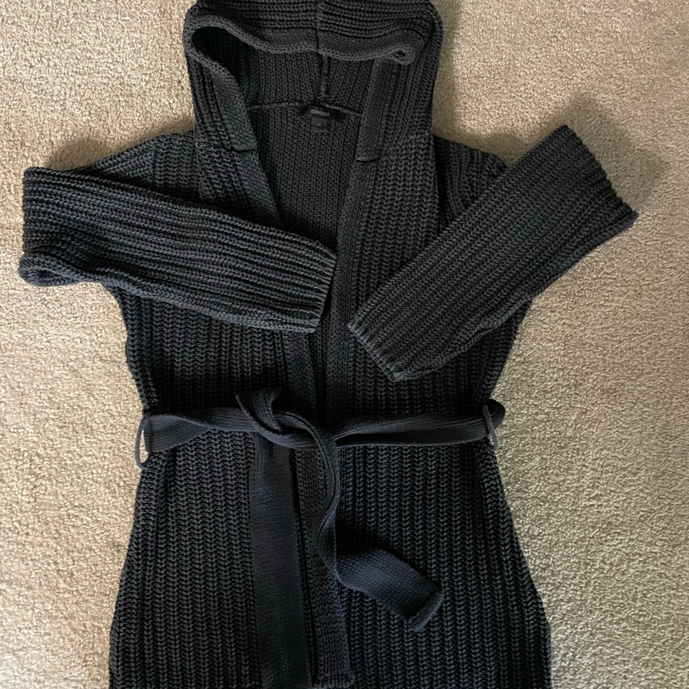 Y2K Express Heavy Cable Hooded Sweater